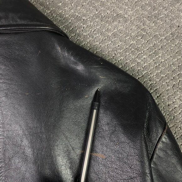 Vintage Y2K GAP Leather Jacket Men's Large Bomber Distressed - Picture 10 of 16